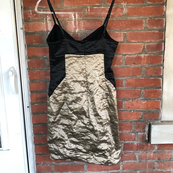 BCBGMaxAzria Black/Gold Slip Dress Sz.S - Picture 5 of 6